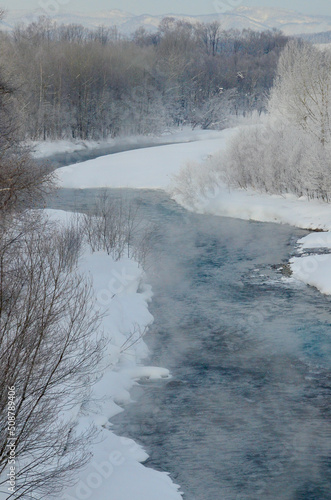 God-like morning winter river