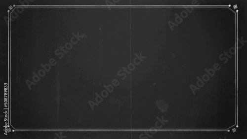 Retro effect. Old Silent Film Style Text Frame. A re-created film frame from the silent movies era. Film projector flickering background.