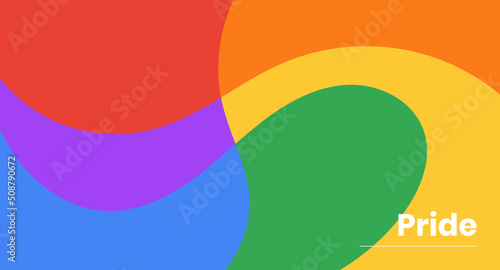 Website landing page banner design. Wavy fluid colorful rainbow happy LGBT pride month background template.