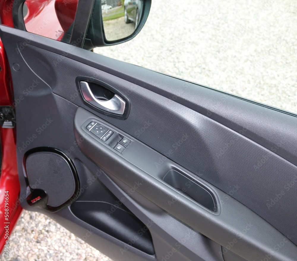 Control panel in the car door.