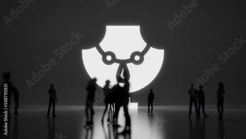 Cuadro en lienzo 3d rendering people in front of symbol of jewelry stand on background