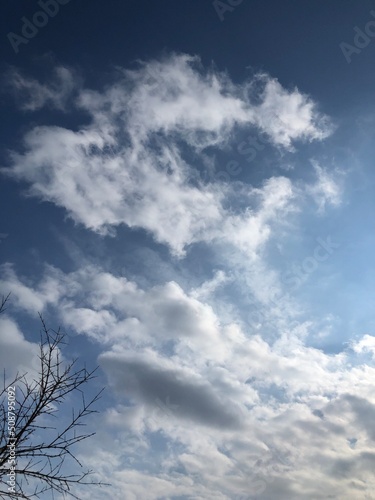 Clouds running in the sky.