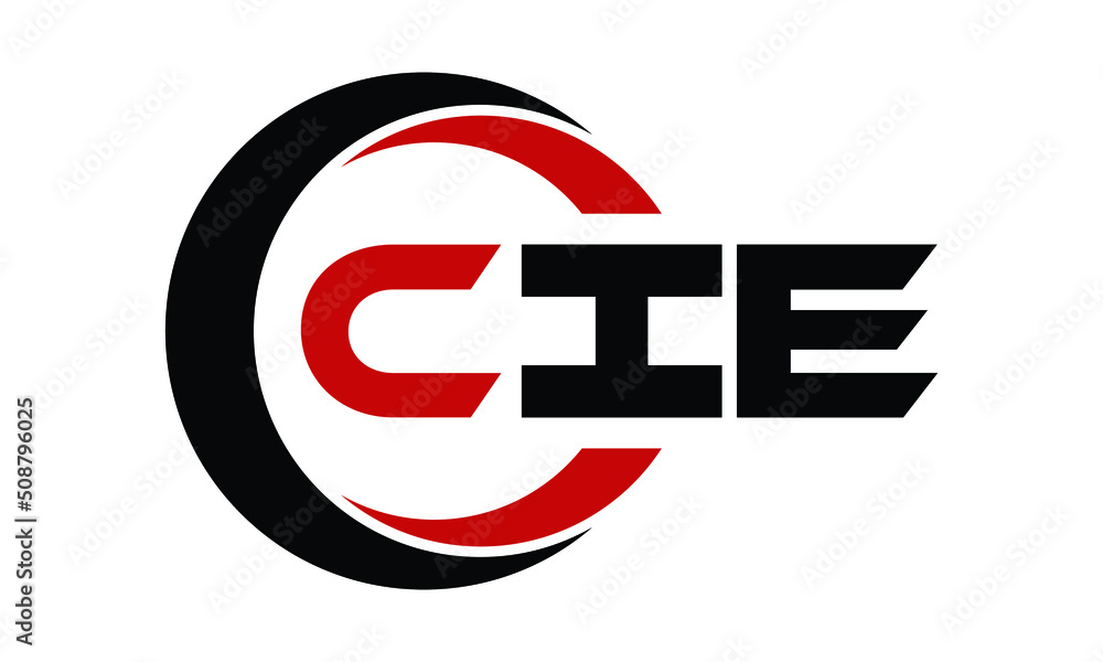 CIE swoosh three letter logo design vector template monogram logo