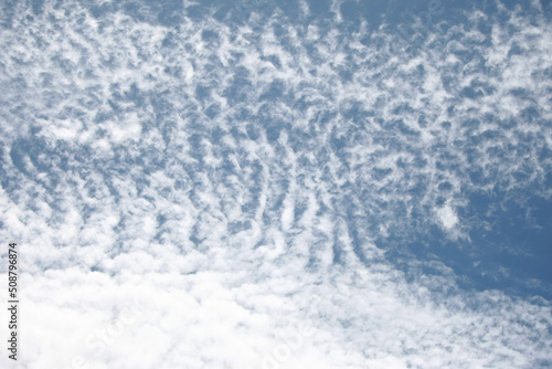 Clouds on the blue sky nature with space background wallpaper © Khemmanat