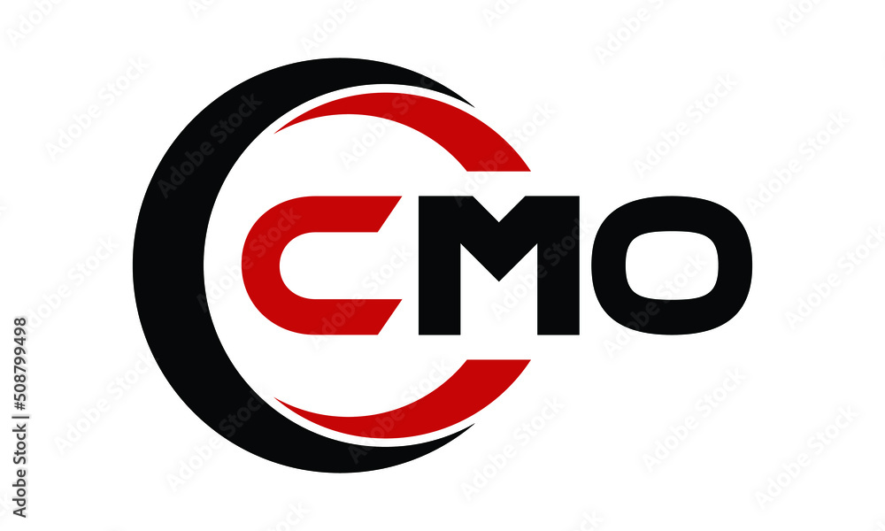 Cmo Lettering Design Vetor de CMO swoosh three letter logo design vector template | monogram ...