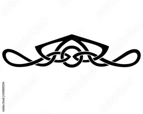 Celtic style border or divider - vector silhouette element for text decoration
