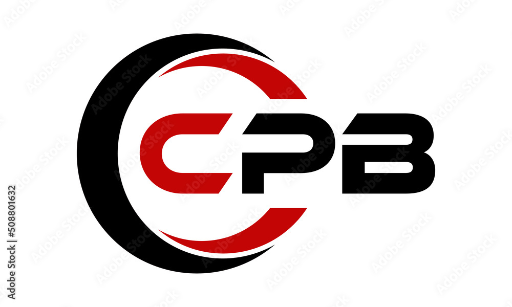 CPB swoosh three letter logo design vector template | monogram logo ...
