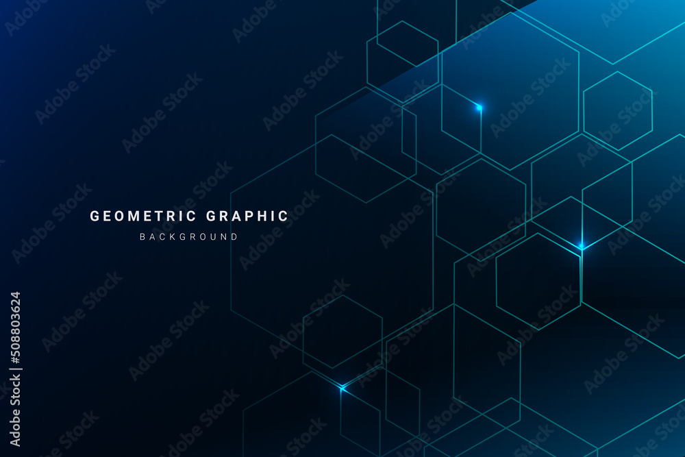 Abstract geometric dynamic technology design blue background