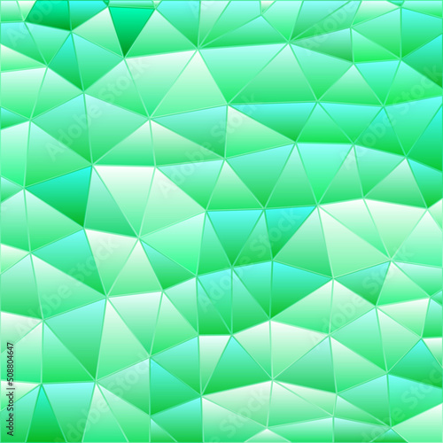 abstract vector stained-glass triangle mosaic background - green and teal