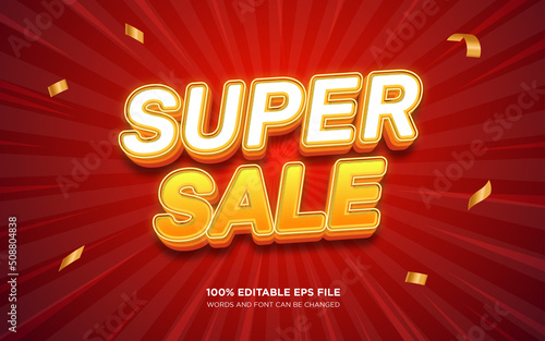 Super Sale 3d editable text style effect	