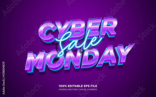 Cyber Monday Sale editable text style effect	