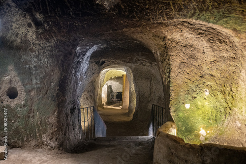 Orvieto, Umbria, Italy at the ancient and medieval underground tunnels photo