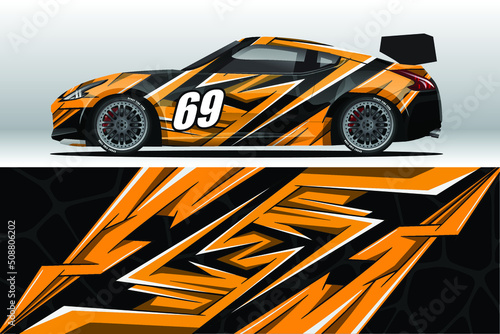 Abstract Race car wrap sticker design and sports background for daily use racing livery or car vinyl stickers