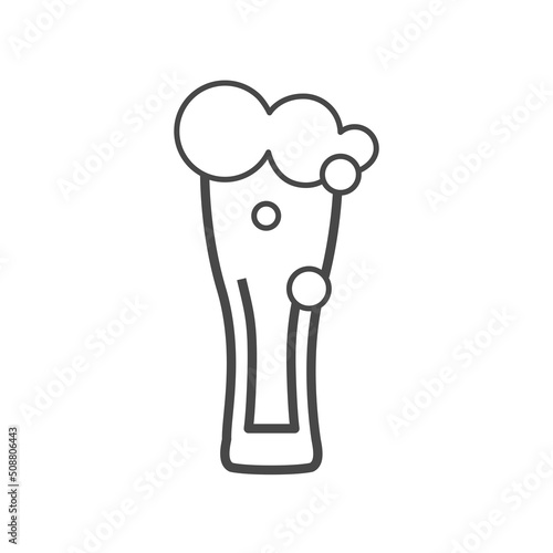 Vector linear icon with beer