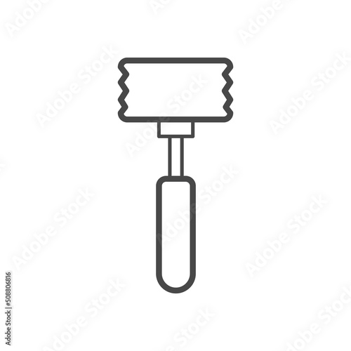 Vector linear icon with hammer for chops