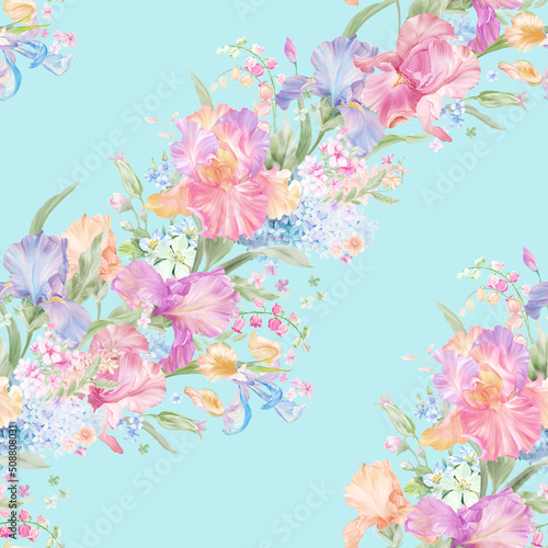  watercolor flowers , suitable for fabric, greeting card, wallpaper, packaging