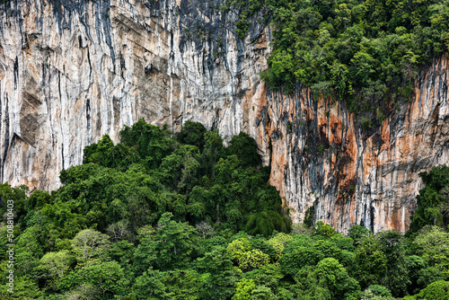 Aerial view Hong island, tropical coast with beautiful beach,Krabi, southern Thailand. Summer time and vacation travel concept. photo