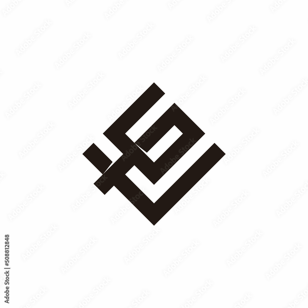 Obraz premium letter vg simple geometric square line logo vector