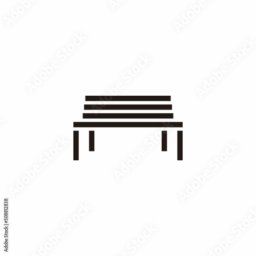long bench simple geometric line simple logo vector