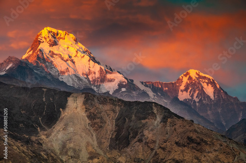 sunset in himalaya