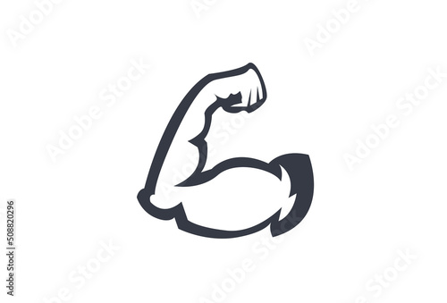 symbol single arm or biceps muscle, for gym sport fitness club, icon vector