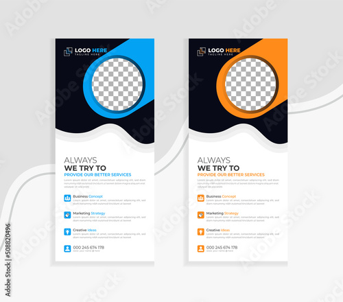Billede på lærred Abstract modern stylish simple corporate dl flyer rack card template creative cl