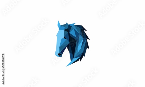 polygon blue horse