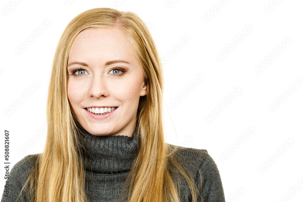 Smiling girl in warm season clothing Smiling girl in warm season clothing