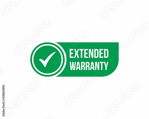 Extended warranty label or sticker. Badge, icon, stamp. Vector stock illustration. photo
