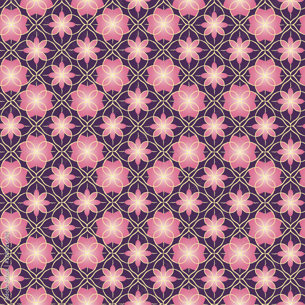 Fototapeta premium Seamless background of decorative floral geometrical design elements