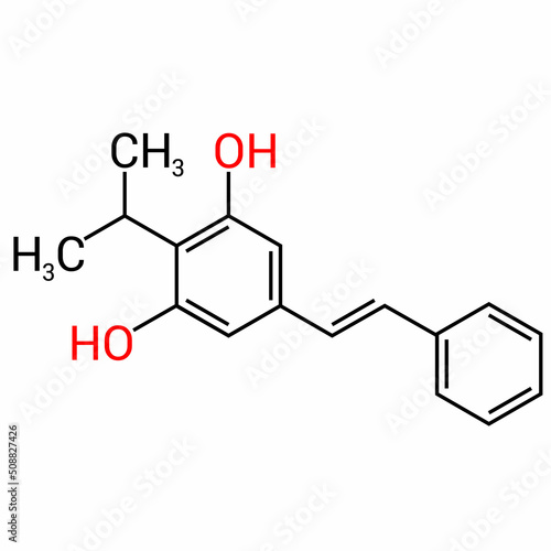 chemical structure of Benvitimod or tapinarof (C17H18O2)