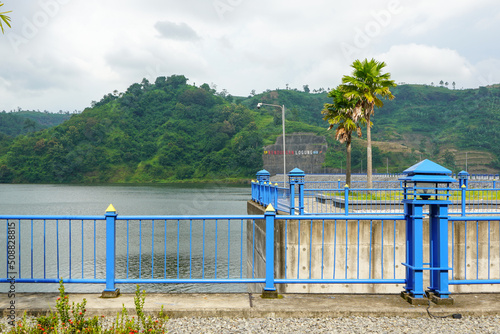 Kudus, Indonesia - March, 2022 : Logung Dam is one of 65 dams built by the Ministry of PUPR to support President Joko Widodo's NawaCita program to achieve national food and water security. photo