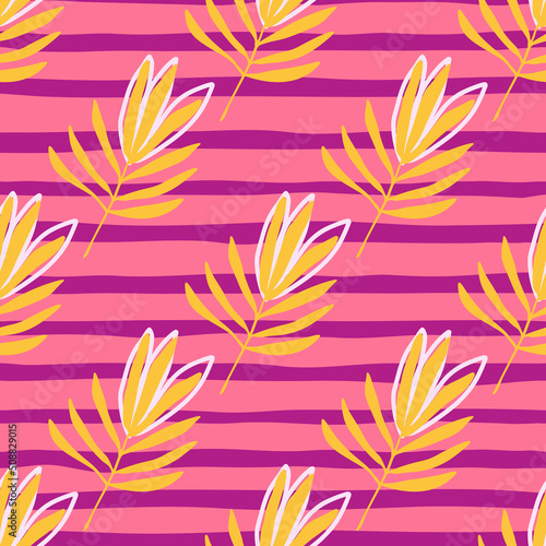 Tropical flowers seamless pattern. Tropical palm leaves wallpaper.
