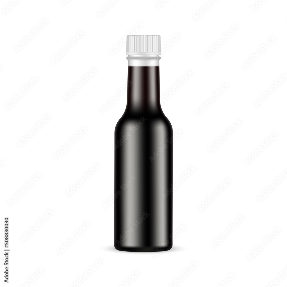Soy Sauce Bottle Mockup, Isolated in White Background. Vector Illustration Soy Sauce Bottle Mockup, Isolated in White Background. Vector Illustration