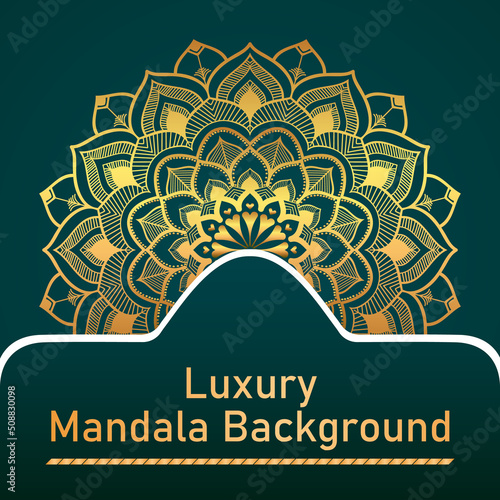 Circle Pattern Creative Luxury Ornamental Mandala, Flower Mandala with gradient color with unique Background Design in gold color vector