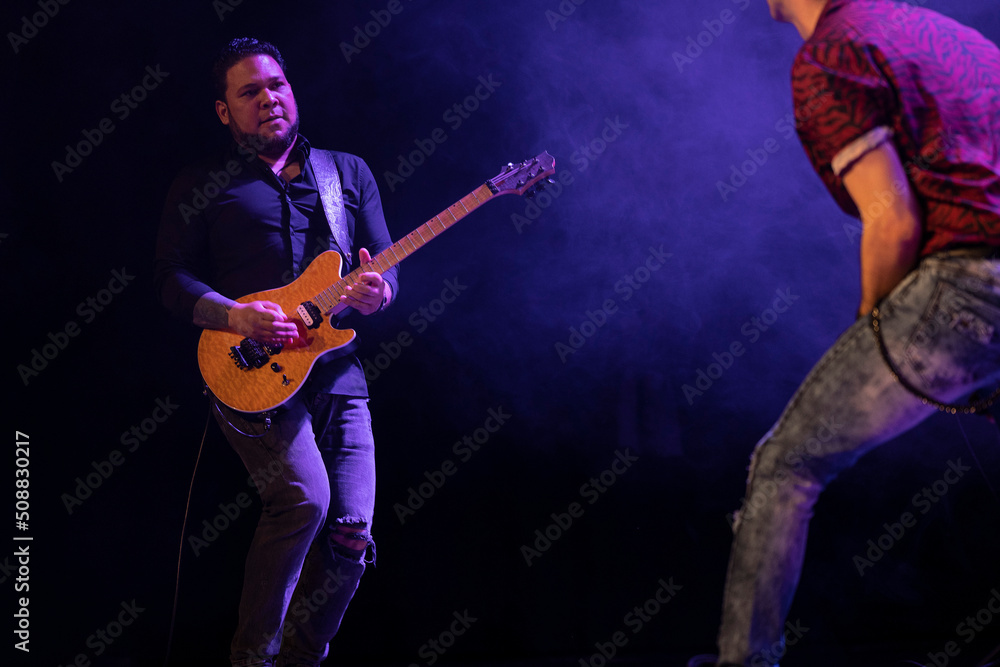 Fototapeta premium Rock and roll group performing live.