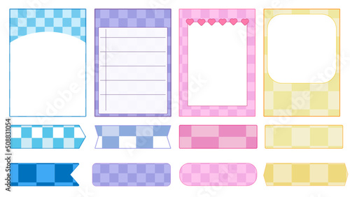 collection of the cute aesthetic checkerboard, checkers planner, paper, notepad, memo, note, checklist, and journal. cute, simple, and printable
