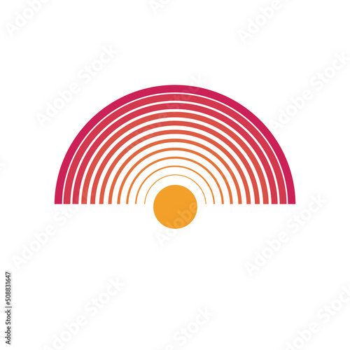 Sun retro icon, logotype