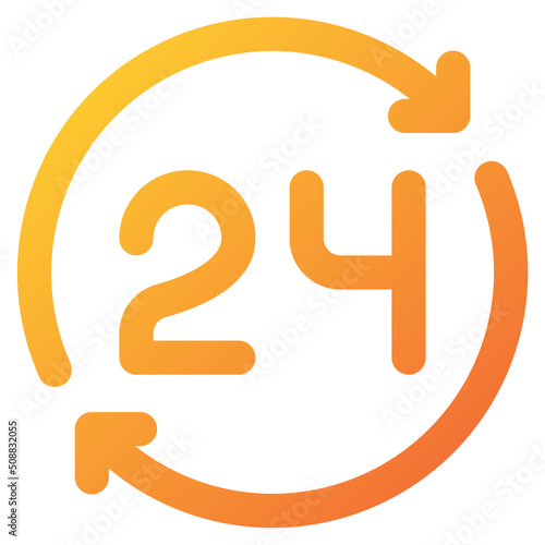 24 hours service icon illustration