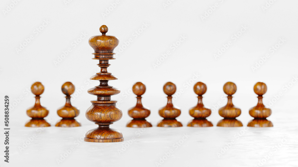 White king and pawns. Chess set 3D render. A victorian oak and ebonized. Min 19-th century. White king and pawns. Chess set 3D render. A victorian oak and ebonized. Min 19-th century.
