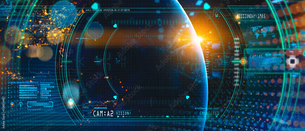 Ilustração do Stock: HUD ui futuristic user interface 3d global world ...