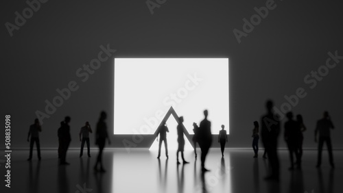 3d rendering people in front of symbol of television09 on background