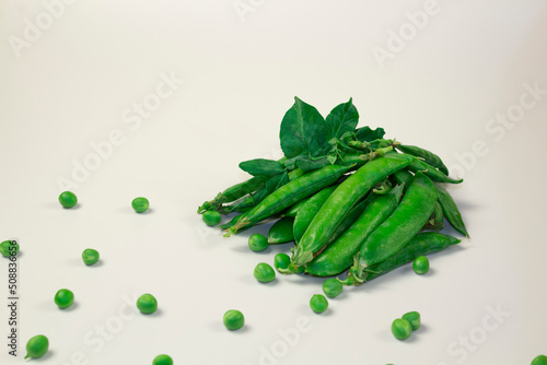 green peas on isolated white background