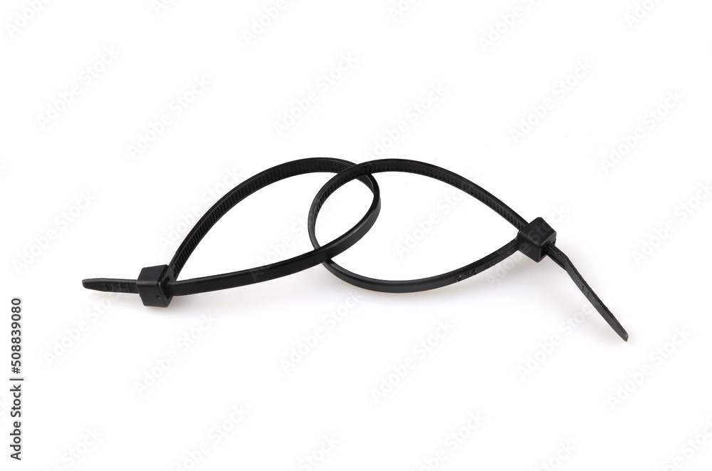 Cable ties isolated on white background Cable ties isolated on white background