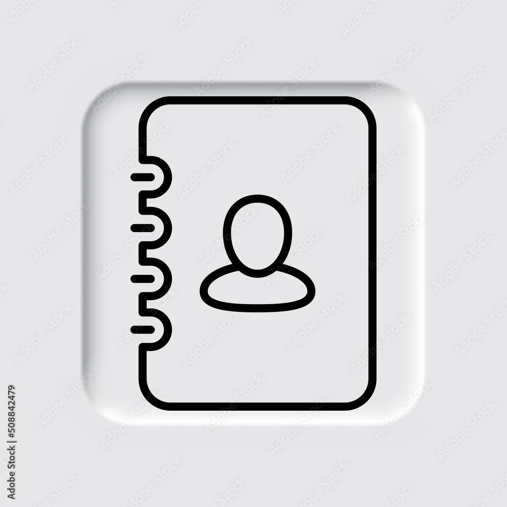 Notebook Simple icon vector. Flat design. Neumorphism design.ai Notebook Simple icon vector. Flat design. Neumorphism design.ai