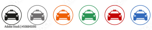Fényképezés Taxi, car concept vector icon set