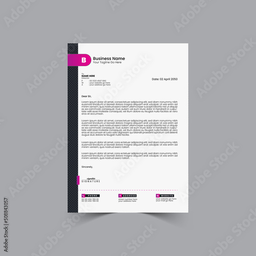 Corporate or Business Letterhead Template Design, Brand Identity, Join Letter, Company Profile with Creative, Eye Catching, Professional, Modern and Abstract Vector A4 Size Layout