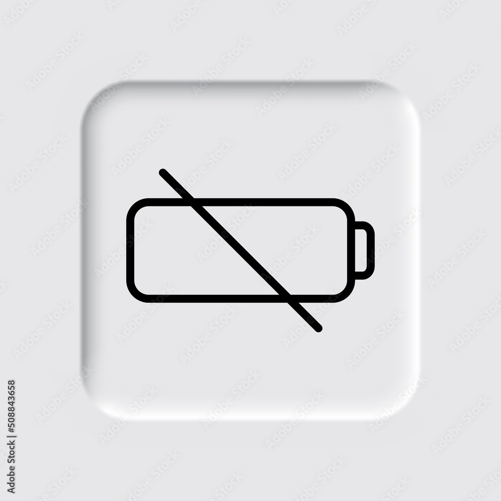 Battery simple icon vector. Flat design. Neumorphism design.ai Battery simple icon vector. Flat design. Neumorphism design.ai