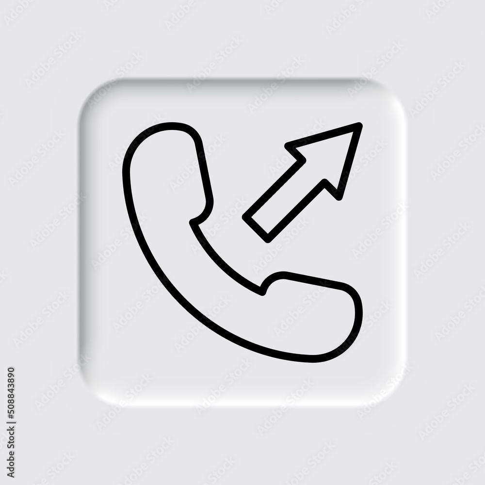 Call simple icon vector. Flat design. Neumorphism design.ai Call simple icon vector. Flat design. Neumorphism design.ai