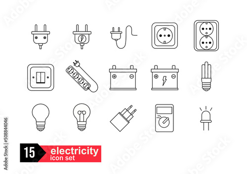 Elektryczność- zestaw ikon